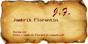 Jambrik Florentin névjegykártya