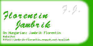 florentin jambrik business card